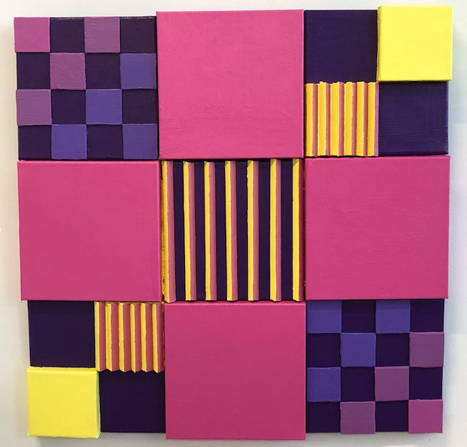 Multilayer and leveled acrylic on canvas painting.