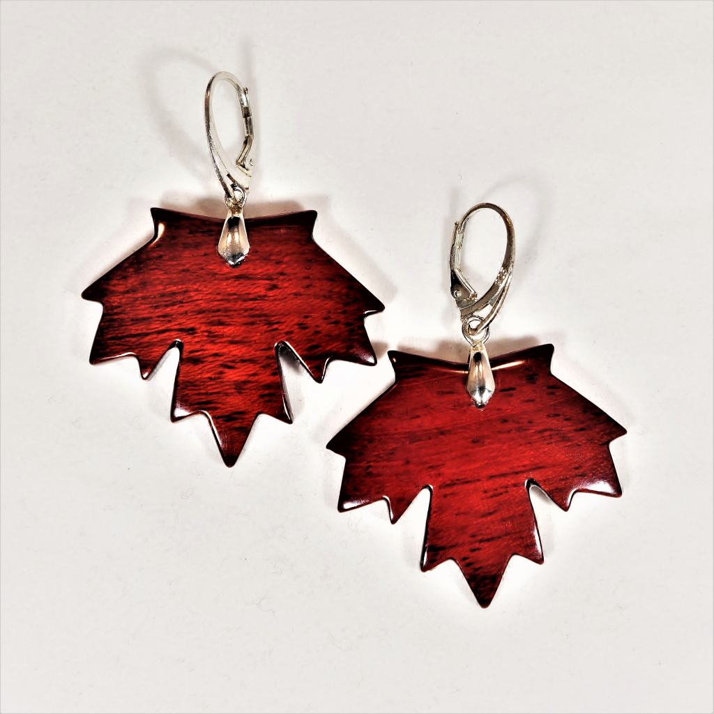 Purple Heart wood earrings