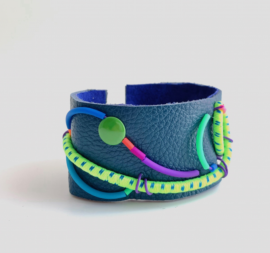 Leather, Cuff, bracelet, colourful, magnetic cord