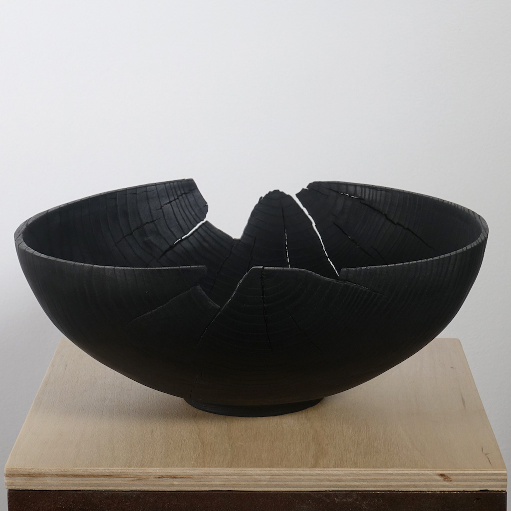 charred sculptural bowl