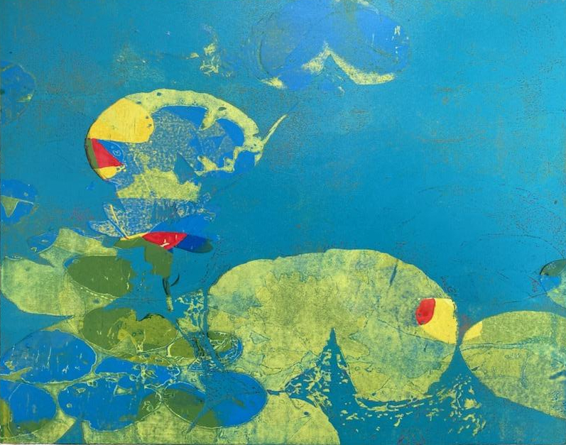 This is an abstraction of waterlilies