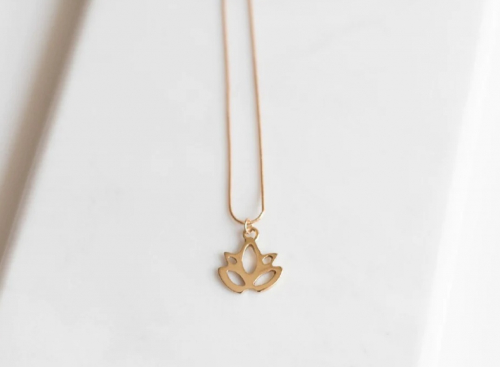 Gold Plated Lotus Pendant
