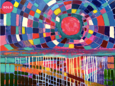 Jennifer Claveau, Pink Moon, Acrylic on canvas, inspired by music of Nick Drake 2020 60.96 x 76.2 x 3.81 cm.png